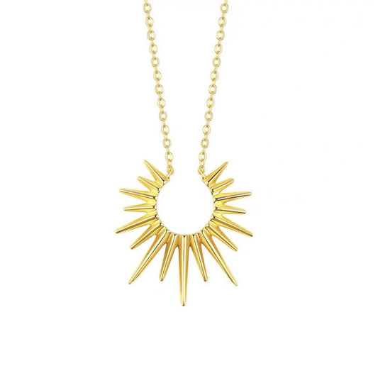 Solid Gold Sun Necklace