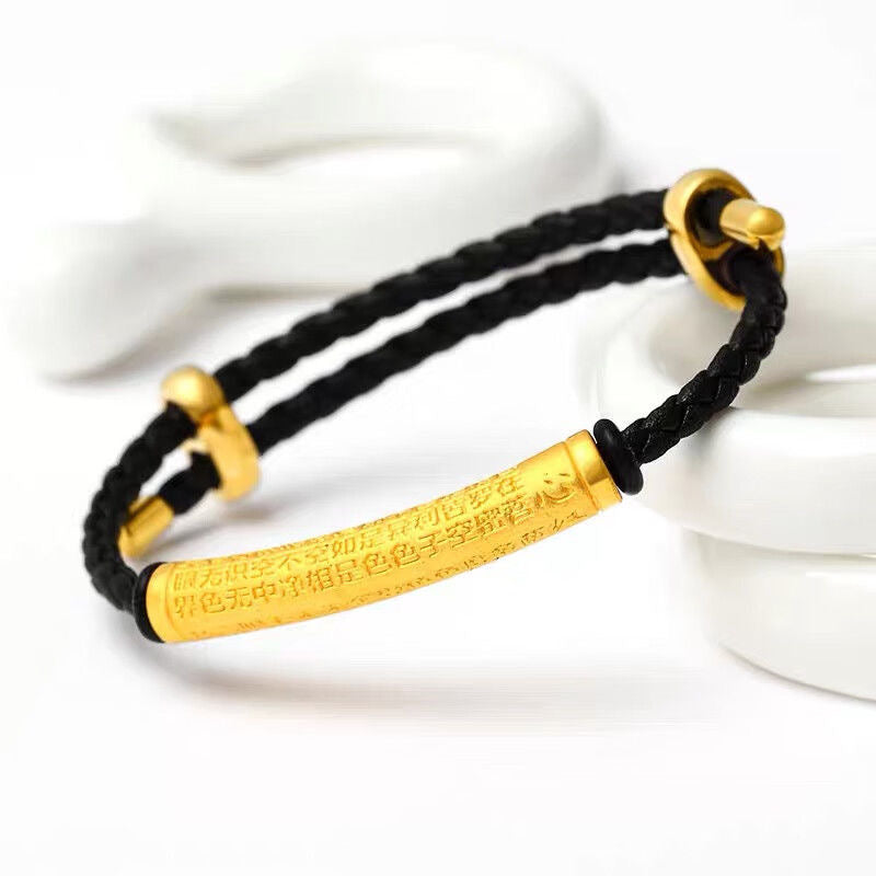 Gold Heart Meridian Couple Bracelet